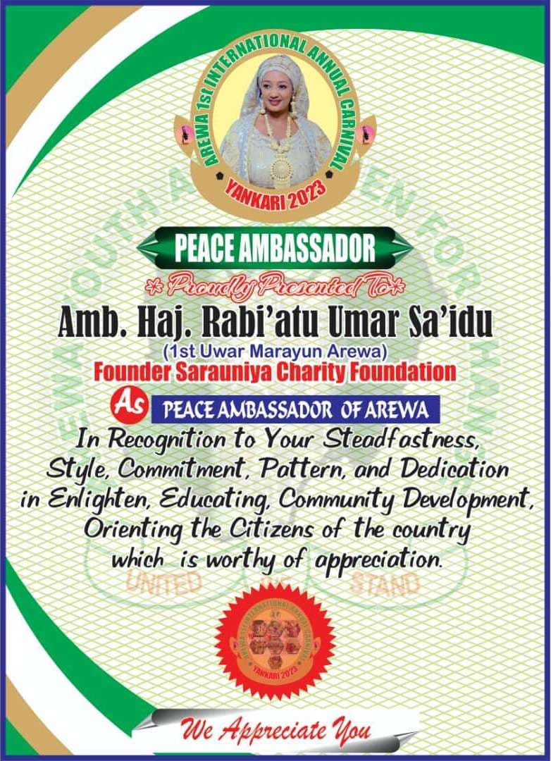 Peace Ambassador Recognition